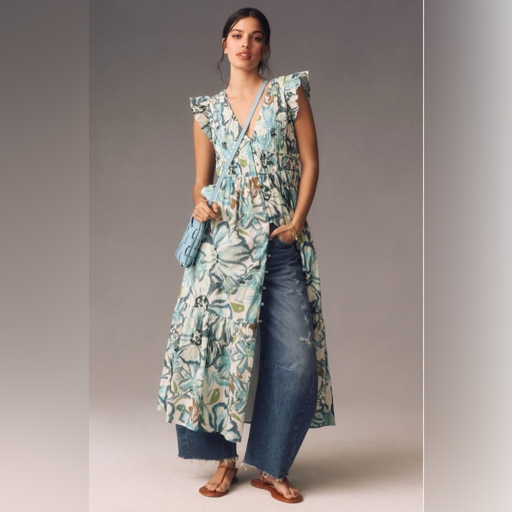 Like New Anthropologie Peregrine Midi Dress in Sky